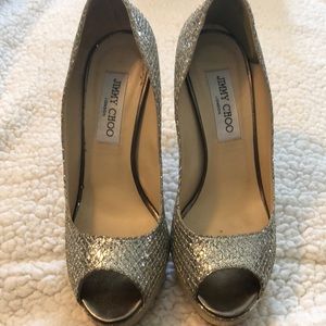 Jimmy Choo peep toe stilettos